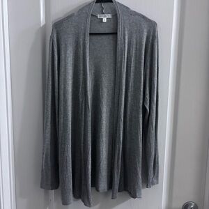 DownEast Heather Gray Open Cardigan